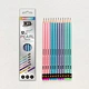 12pcs pearl color body graphite pencil with eraser